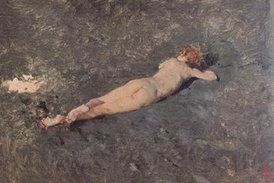 Marsal, Mariano Fortuny y Nude on the Beach at Portici (nn02) Spain oil painting art